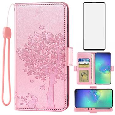 Imagem de Asuwish Capa tipo carteira compatível com Samsung Galaxy S10 Plus, vidro temperado, protetor de tela, porta-cartões, capa para celular para Glaxay S10+ Galaxies S10plus 10S Edge S 10 10 plus capas
