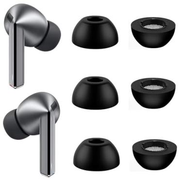 Imagem de Pontas auriculares de espuma viscoelástica compatíveis com Samsung Galaxy Buds3 Pro, fones de ouvido de espuma com cancelamento de ruído, tampão auricular, tamanho médio, 3 pares, preto 805M