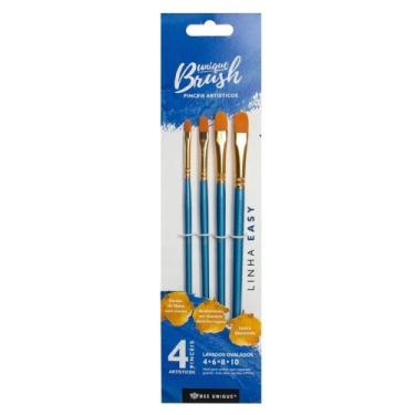 Imagem de Kit 4 Pincéis Artistico Ovalados Easy Bee Unique