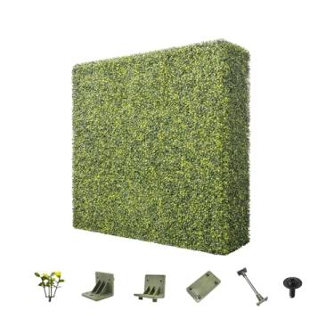 Imagem de Parede de sebe de buxo artificial perene removível plantas falsas internas externas parede de privacidade para escritório, jardim, sala de estar, varanda, 91 cm L x 31 cm P