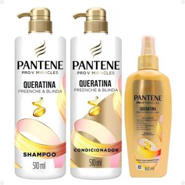 Imagem de Kit Pantene Pro-V Miracles Queratina: Shampoo 510ml, Condicionador 510