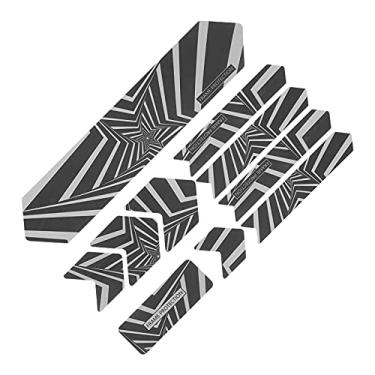 Imagem de Adesivo para Ciclismo de Montanha, Fita de Proteção 3D de 10 Unidades, Reflexão Noturna, Adesivo Removível, Capa de Proteção para Ciclismo (Modelo de quadro cinco estrelas)