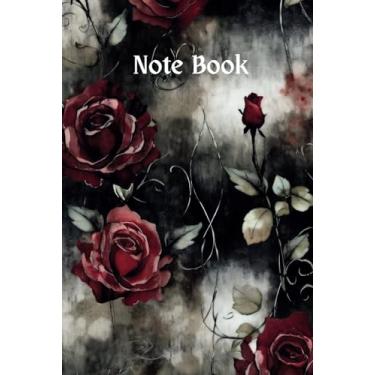 Imagem de Vintage Lined Notebook: For Women and Men – Ruled Journal Note Book Perfect for Work, School, Study and Drawing - Horror Halloween Rose Flower