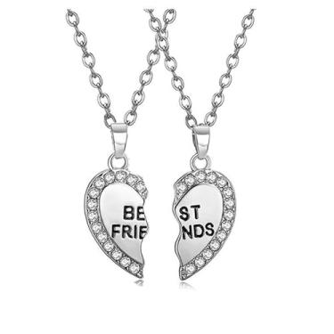 Imagem de Colar Best Friends para 2 BFF Friendship Matching Heart Rainbow Daisy Butterfly Necklace Valentines Day Jewelry Gifts for Bestie Women, Free Size, Liga de aço, Sem Pedra Preciosa