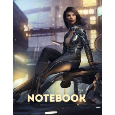 Imagem de Alien girl notebook: (diary and journal) wide ruled 130 pages, 8.5’’ x 11’’ inches.: 8.5’’x 11’’ inches cover: Bright pages:130