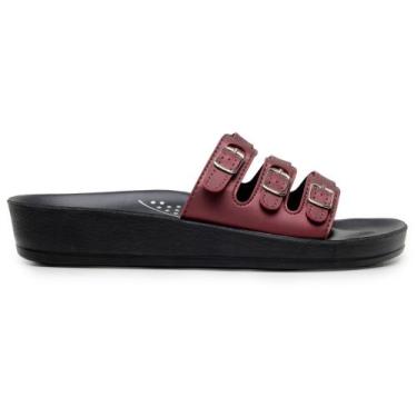 Imagem de Sandalia Feminina Ortopédica Confortavel Terapia dos Pés Vinho, 37