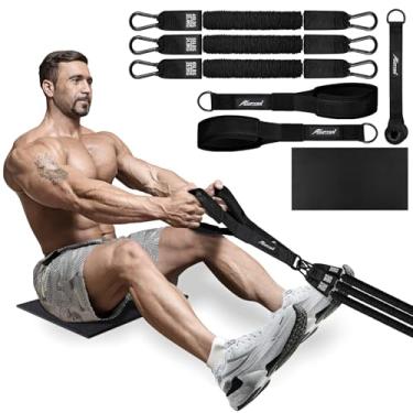 Imagem de HPYGN Faixas de resistência ao remo, melhor substituição para máquina de remo, equipamento de treino de academia em casa para braços, ombros, núcleo, costas, glúteos e pernas, treino de remo, cardio