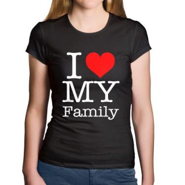 Imagem de Baby Look Algodão I Love My Family - Foca na Moda, Preto, M