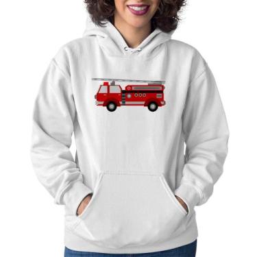Imagem de Moletom Feminino Caminhão de Bombeiro - Foca na Moda, Branco, GG