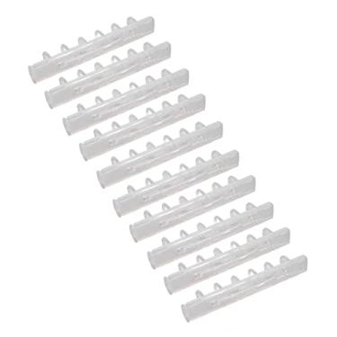 Imagem de 10 Pentes de Ligação Dos Pces, Anéis Pasta do Abs Com 6 Furos para Caderno, Documento, Professor, Estudante (Transparente)