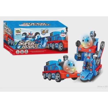 Imagem de Brinquedo Trem Thomas Transforme Vira Robô Infantil Luz Som Bate Volta.