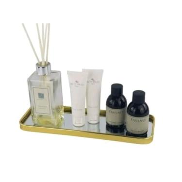 Imagem de Bandeja Espelhada Decorativa Multiuso(Reta Dourada)