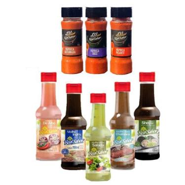 Imagem de Kit 3 Pápricas No Pote Temperos Defumada Picante e Doce + 5 Molhos 150