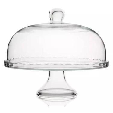 Imagem de Prato Para Bolo e Sobremesa em Vidro C/ Pé e Tampa Luvidarte