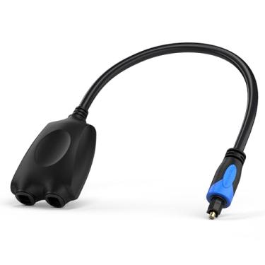 Imagem de BlueRigger Divisor de áudio óptico digital 1x2 (divisor Toslink unidirecional 1 em 2 saídas, suporte LPCM2.0, Dolby Digital, DTS 5.1) - para Home Theatre, Xbox, PS5, DVD, TV, receptor, barra de som