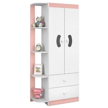Imagem de Guarda Roupa Ternura 2 Portas - Branco/rosê - Peternella Móveis Branco/rosê