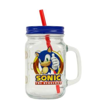 Imagem de Caneca De Vidro Com Canudo Sonic 500ml - Bbr
