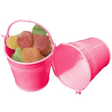 Imagem de Mini Balde Para Lembrancinhas Rosa - 12 Unidades