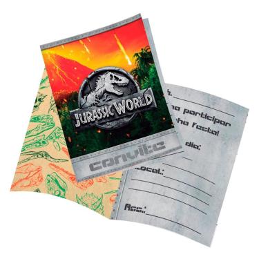 Imagem de Convite De Aniversário Jurassic World - 8 Unidades