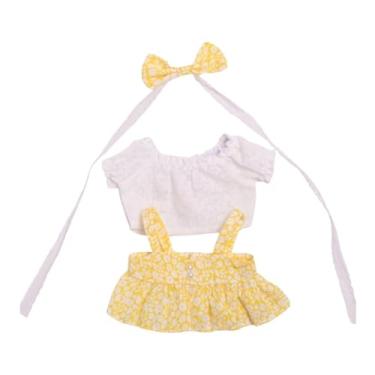Imagem de Generic 20cm Miniatura Bonecas Roupas Bonecas Roupas Terno Boneca Decoração Colecionável Moda Vestir-se Boneca Outifits para Presentes DIY Cosplay, Saia Amarela