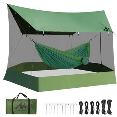 Imagem de AYAMAYA Lona de acampamento com rede mosquiteira, tamanho grande, 45 x 3 m, casa para rede, rede de acampamento leve, barraca de chuva, mosca, com rede de insetos para piqueniques, quintais, mochilão