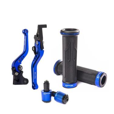 Imagem de Kit Manete Esportivo Manopla + Peso Honda ADV 150 Stark Race, Azul