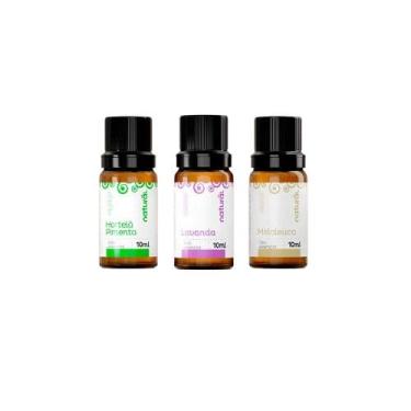 Imagem de Kit Cuidado Essencial com Óleos Essenciais de Hortelã-Pimenta, Lavanda e Melaleuca - Aromaterapia, Bem-Estar e Autocuidado