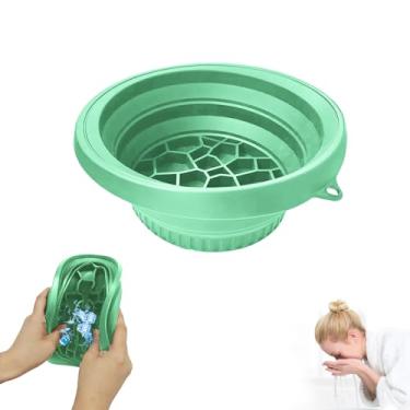 Imagem de Xanadued Tigela facial para gelo - Tigela de banho facial dobrável de silicone portátil (verde, 1)