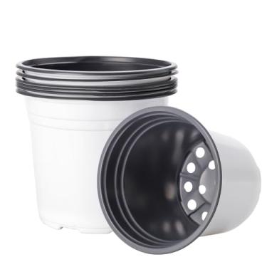 Imagem de Pssopp Capacidade: 1,57 Galões 6 Peças Brancas Espessadas Versão Calibre: 20,6cm ID do fornecedor: White Dual Cor 210 Material de Flowerpot de Plástico: PP (Tamanho da embalagem: 21 21 (1)