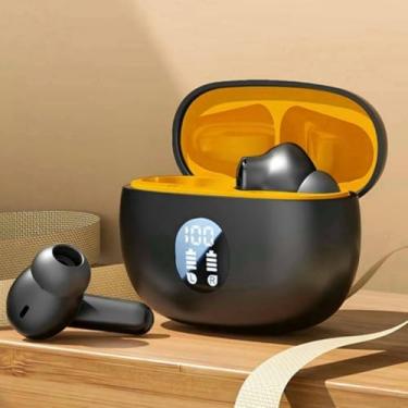 Imagem de Fones de ouvido sem fio Bluetooth 5.4 com microfone com cancelamento de ruído ativo, graves profundos estéreo Hi-Fi, controle de toque, tela LED e bateria de longa duração, preto