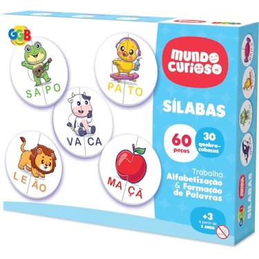 Imagem de Jogo Sílabas 60 Peças 30 Quebra-Cabeça GGB Plast