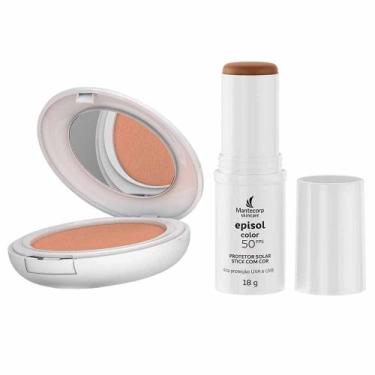 Imagem de Mantecorp Skincare Episol Color Kit - Stick FPS 50 Médio + Pó Compacto