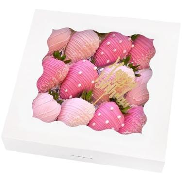 Imagem de Caixas de biscoitos Yeplan, pacote com 10, com janela, 30x30x6cm, bran