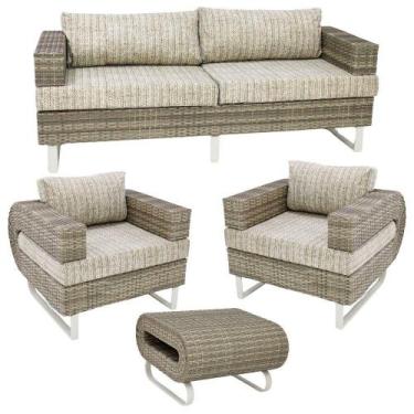 Imagem de Conjunto De Sofá Completo Modelo Begônia Bege - Nossa Kasa