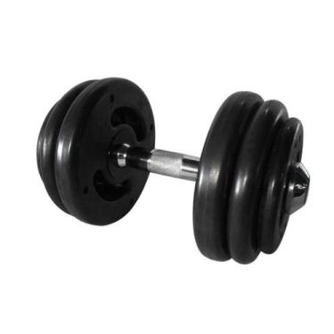 Imagem de Dumbbell Injetado Com Pegada Cromada Academia Fitness 16kg - ANILHAS