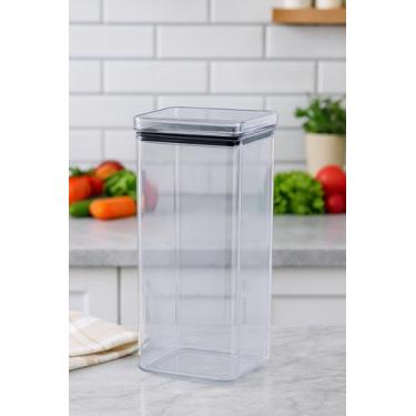 Imagem de Pote Hermético 2200ml Acrílico Mantimento Alimentos Quadrado - PARAMOU