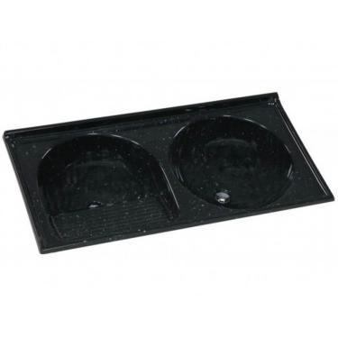 Imagem de Tanque de Granito Sintético Duplo N°2 com 110x55cm Preto - 500208 - A.J.RORATO