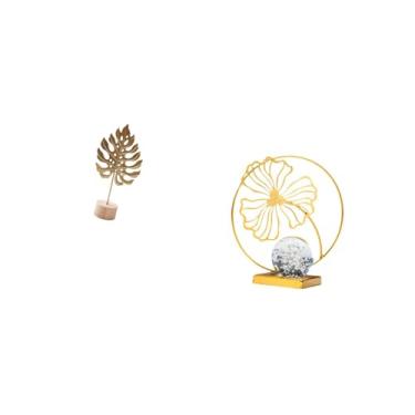 Imagem de Fenteer Escultura de Folha de Metal Criativa Nórdica, Estatueta de Ferro, Ornamento em Forma de Folha Abstrata para Mesa, Festa, Escritório, Estante, Lareira,