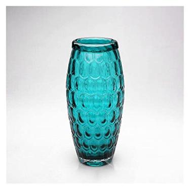 Imagem de Vaso de vidro transparente hidropônico azul de bolinhas vaso de vidro ornamento de artesanato para casa acessórios de arranjo de flores vasos vasos vaso de decoração de casa (tamanho : CH) ()