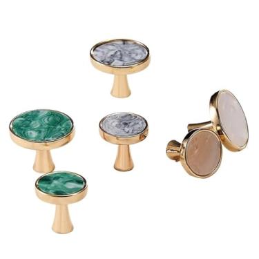 Imagem de CXYFQUUK Puxadores de móveis de latão furo único colorido com parafuso puxadores de cômoda puxadores redondos de gaveta de armário de armário 2 peças (pintura de tinta cinza P)