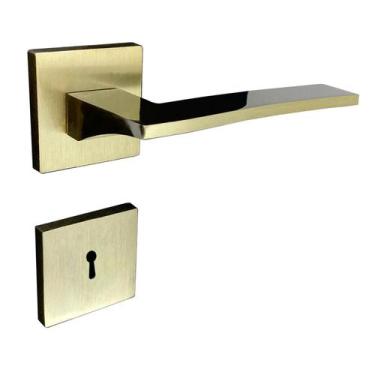 Imagem de Fechadura Safira Interna Roseta Quadrada Latonada Oxidada 55mm União M