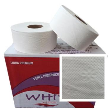 Imagem de Papel Higiênico Branco 100% Celulose White Premium - Folha Dupla - Rol