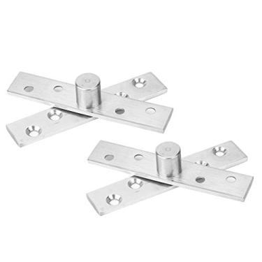 Imagem de Dobradiça de porta, 2 peças de dobradiça giratória de 360 graus de aço inoxidável dobradiça de porta giratória de 95 mm de comprimento para portas de madeira (eixo central)