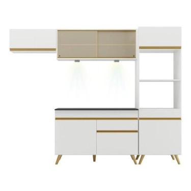 Imagem de Cozinha Compacta 4 Peças Com Leds Veneza Up Multimóveis - MULTIMOVEIS