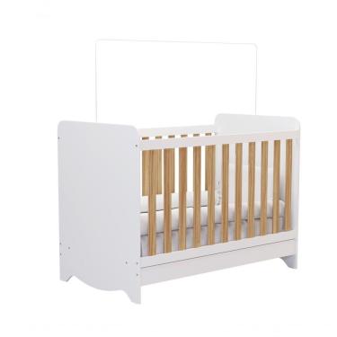 Imagem de Berço Modelo Americano Ben - Moveis Peroba Amendoa/branco
