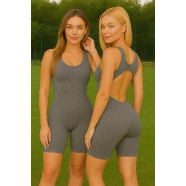 Imagem de Macaquinho Liso Fitness de Academia Roupa para Hidroginástica - c9 NIN