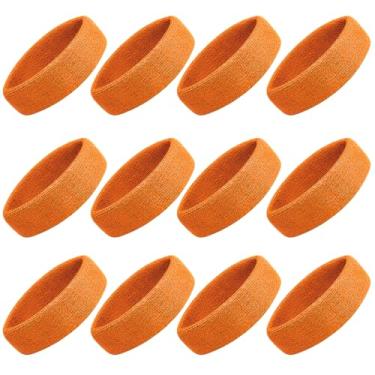 Imagem de Bandanas esportivas para homens e mulheres, 12 unidades de faixas de cabeça de suor com absorção de umidade, faixas esportivas de algodão para basquete, exercícios atléticos, corrida, ioga