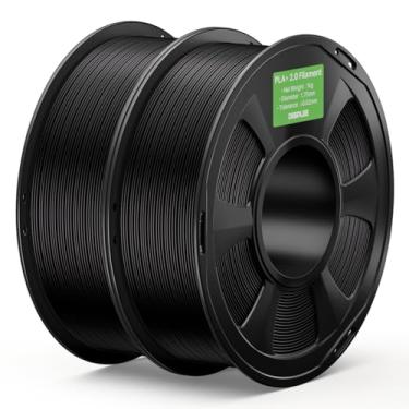 Imagem de DEEPLEE Filamento PLA+ 2.0 1,75 mm, filamento de impressora 3D de resistência mais forte, preto 2 kg, filamento de impressora 3D PLA Plus atualizado, filamento PLA+ de alta velocidade para a maioria