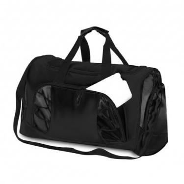 Imagem de Bolsa Esportiva Grande de Poliéster, 65,5L, Preta, com Compartimentos para Academia e Treinos, Alças de Mão e Ombro Espaçosa e Resistente para Treinos