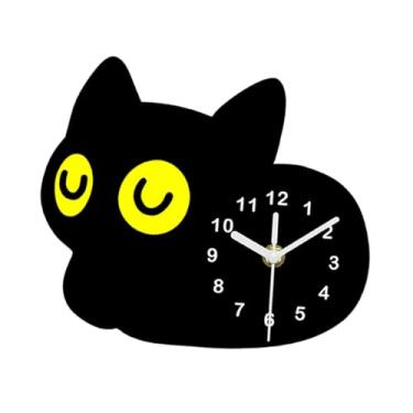 Imagem de Baoblaze Relógio de mesa silencioso analógico com desenho animado, novidade sem -taque, relógio de parede decorativo para cozinha, sala de aula, casa de